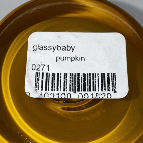 Glassybaby Pumpkin Orange Votive Candle Holder Halloween Fall Hand Blown Gift - Picture 3 of 4